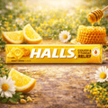 HALLS Cough and Throat Relief Cough Drops – 20 Count Packs – Honey Lemon