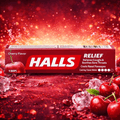 HALLS Cough and Throat Relief Cough Drops – 20 Count Packs – Cherry