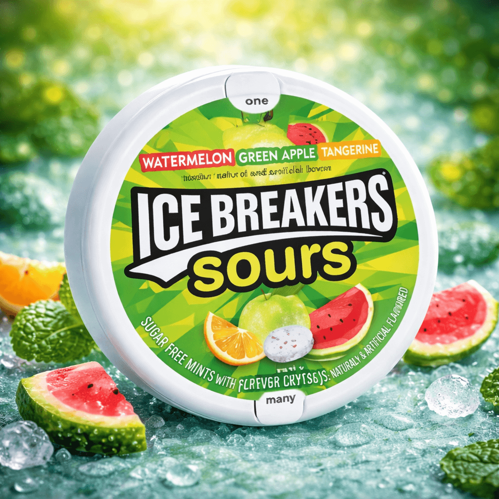 Ice Breakers Mints – 1.5 oz Packs (Case of 8) – Watermelon / Green Apple / Tangerine