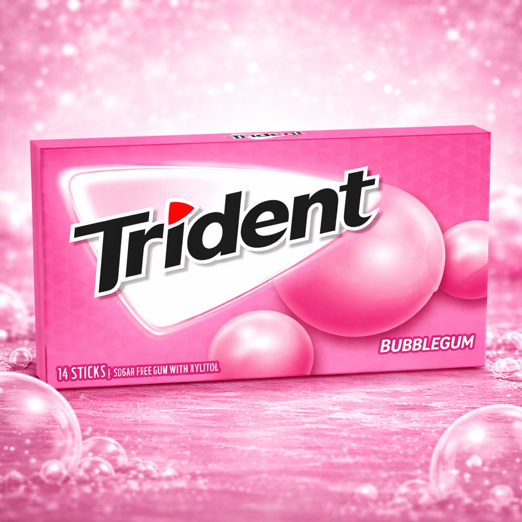 Trident Gum – 14 Stick Packs (Case of 15) – Bubble Gum