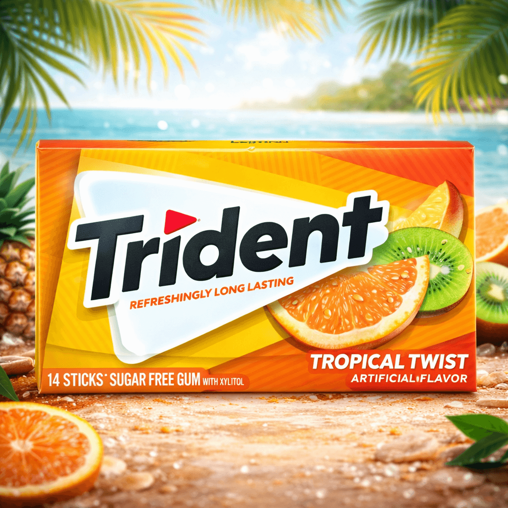 Trident Gum – 14 Stick Packs (Case of 15) – Tropical Twist
