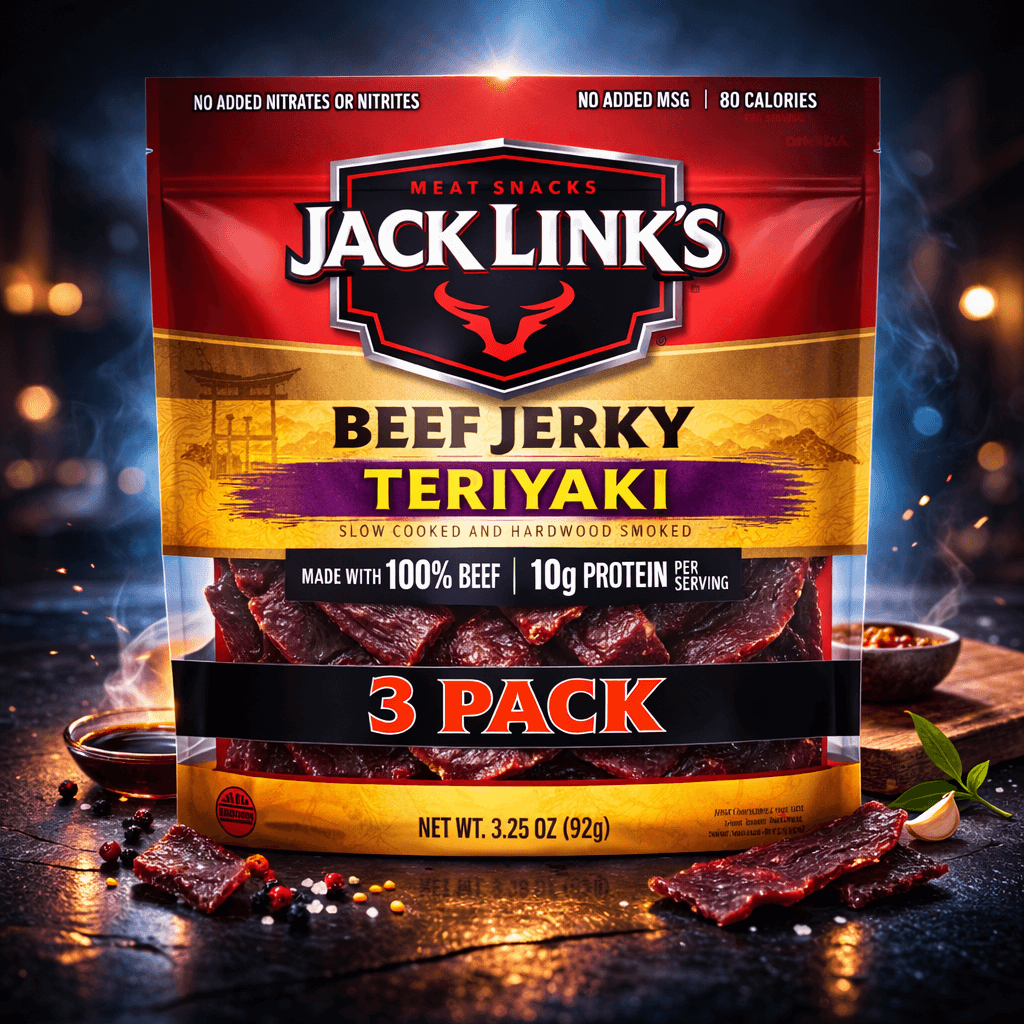 Jack Link’s Beef Jerky – 3.25 oz Packs (3-Pack) – Teriyaki