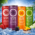 IZZE Sparkling Juice Beverage – Variety Pack (Mango, Blackberry, Strawberry, Apple) – 8.4 fl oz Cans (Case of 24)