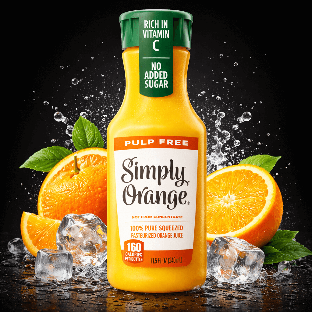 Simply Orange Pulp Free Orange Juice – 11.5 fl oz Bottles (Case of 12)