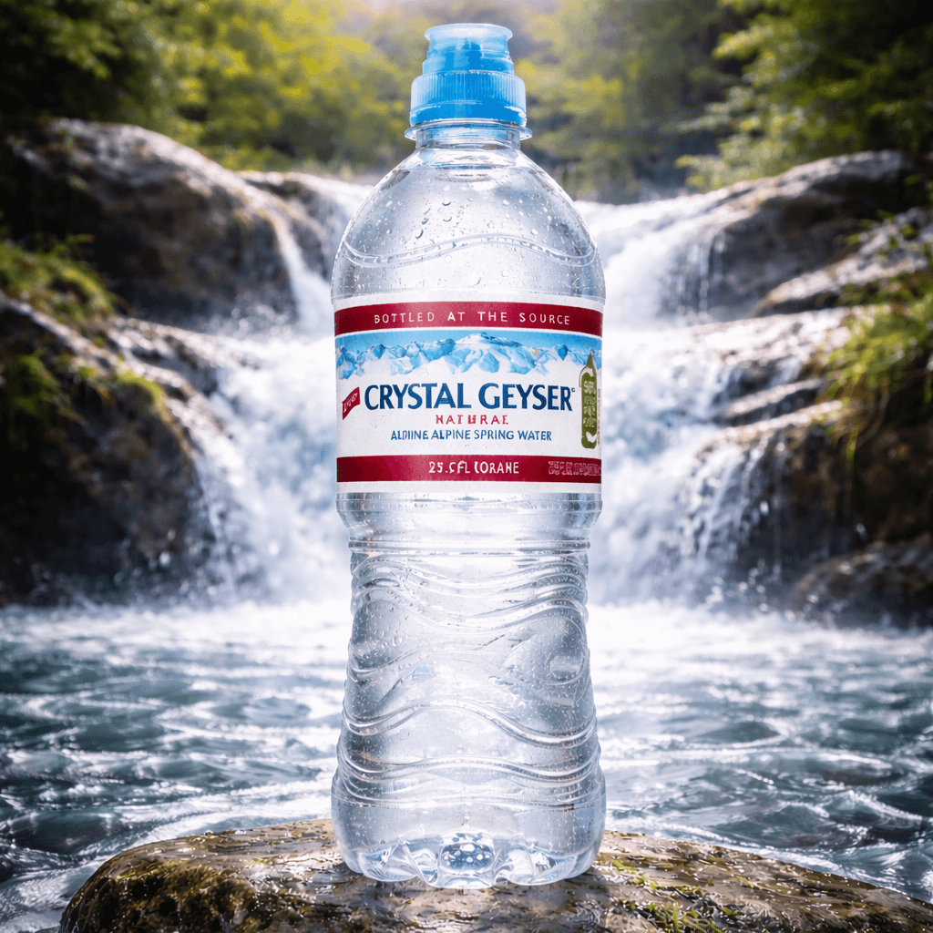 Crystal Geyser Alpine Spring Water – Sport Top Lid – 23.6 fl oz Bottles (Case of 24)