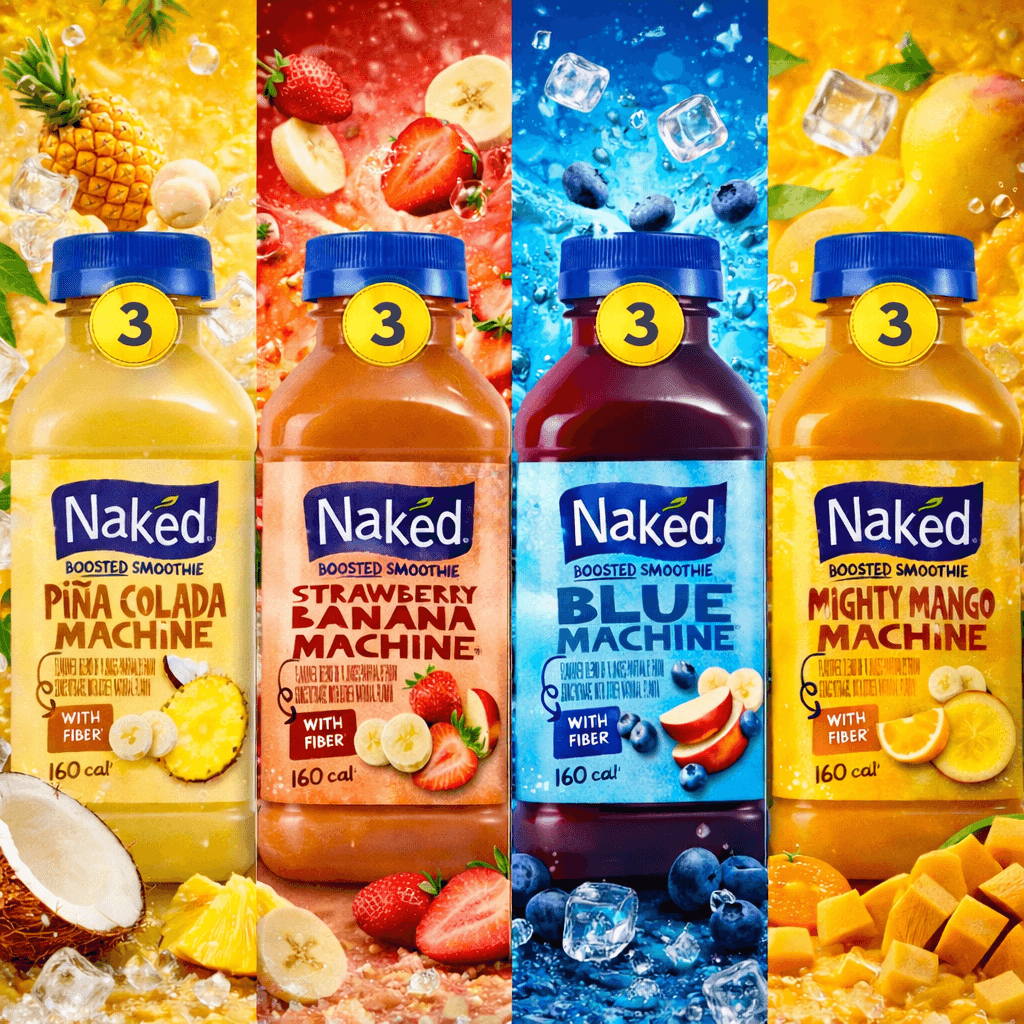 Naked Boosted Juice Smoothie – Variety Pack – 10 fl oz Units (Case of 12)