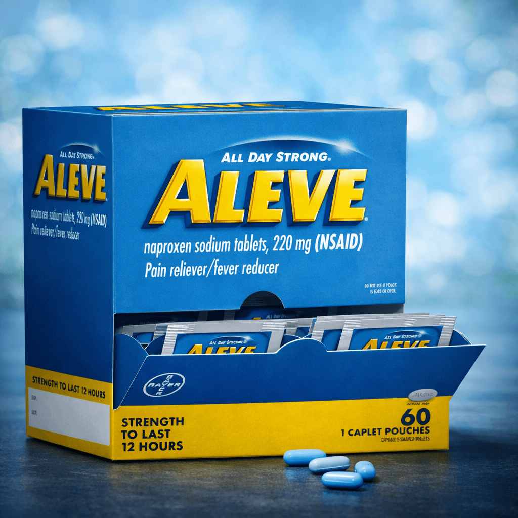 Aleve Naproxen Sodium Caplets – 20 mg (Case of 60)