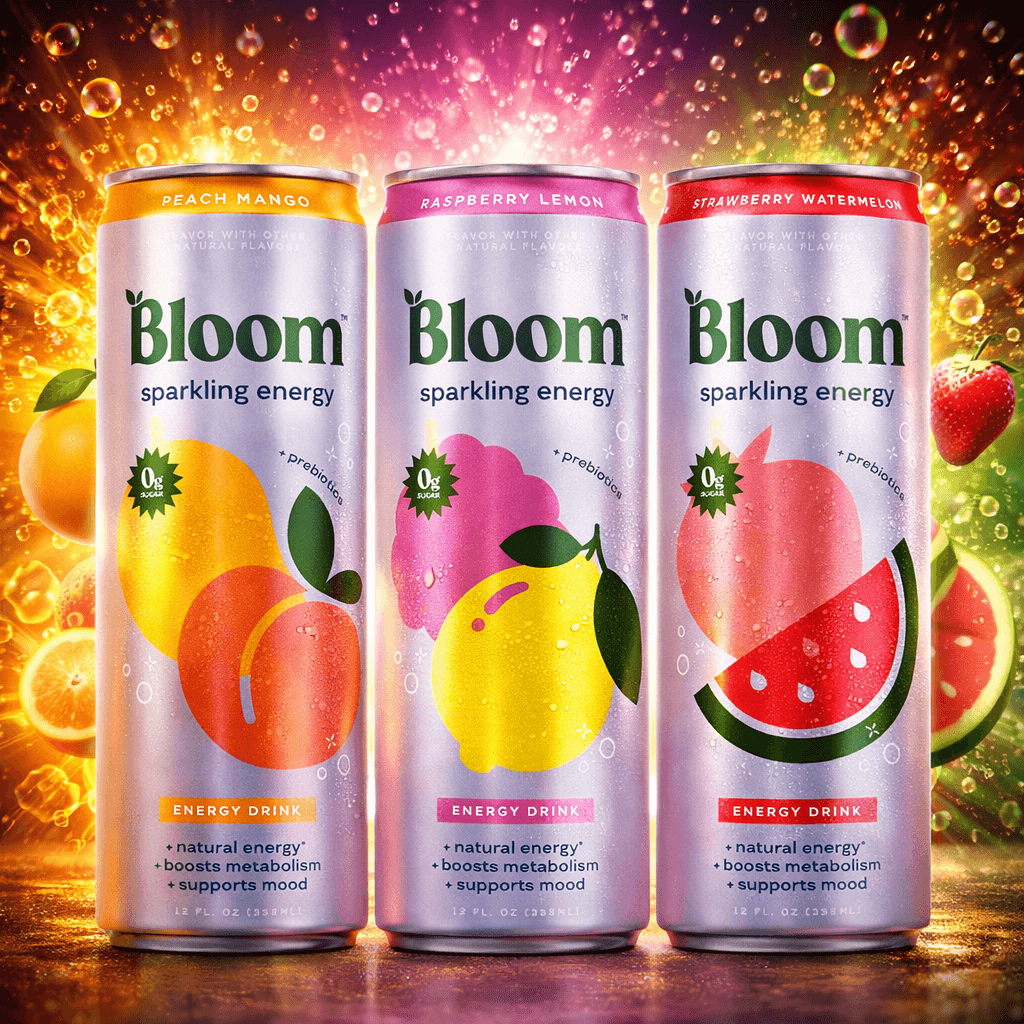 Bloom Sparkling Energy Drink Variety Pack – 12 fl oz Cans (Case of 18)