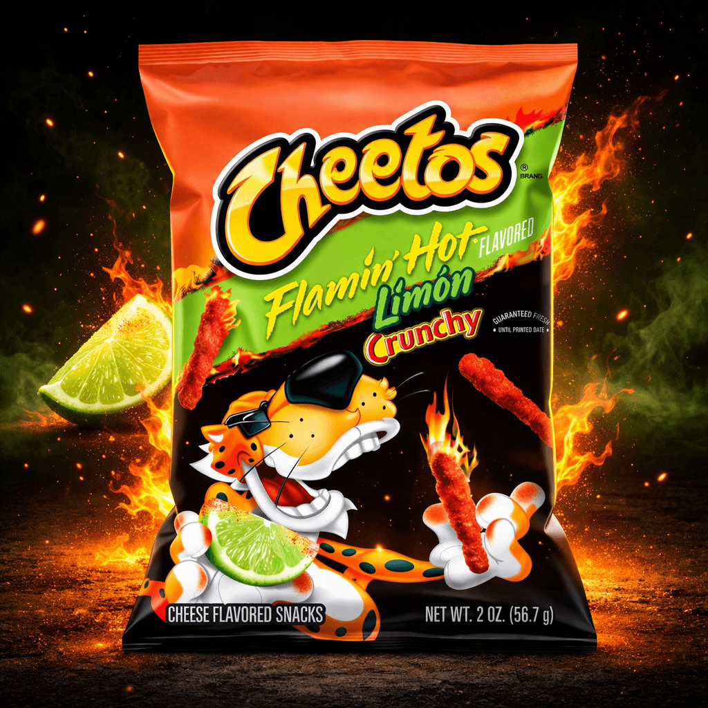 Cheetos Crunchy Flamin’ Hot Snacks – 2 oz Bags (Case of 64) – Flamin’ Hot Limon