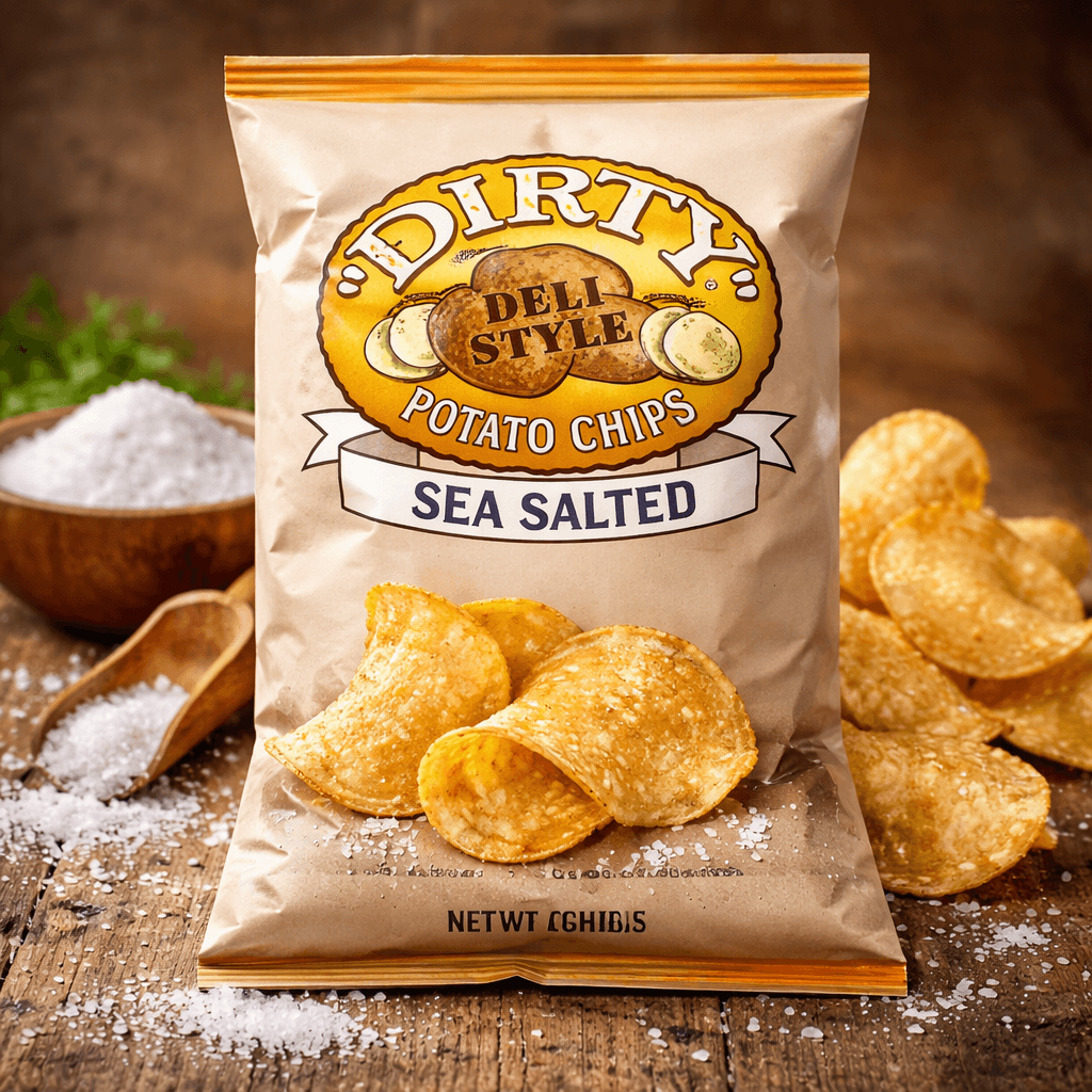 Dirty Potato Chips – 2 oz Bags (Case of 25) – Sea Salt