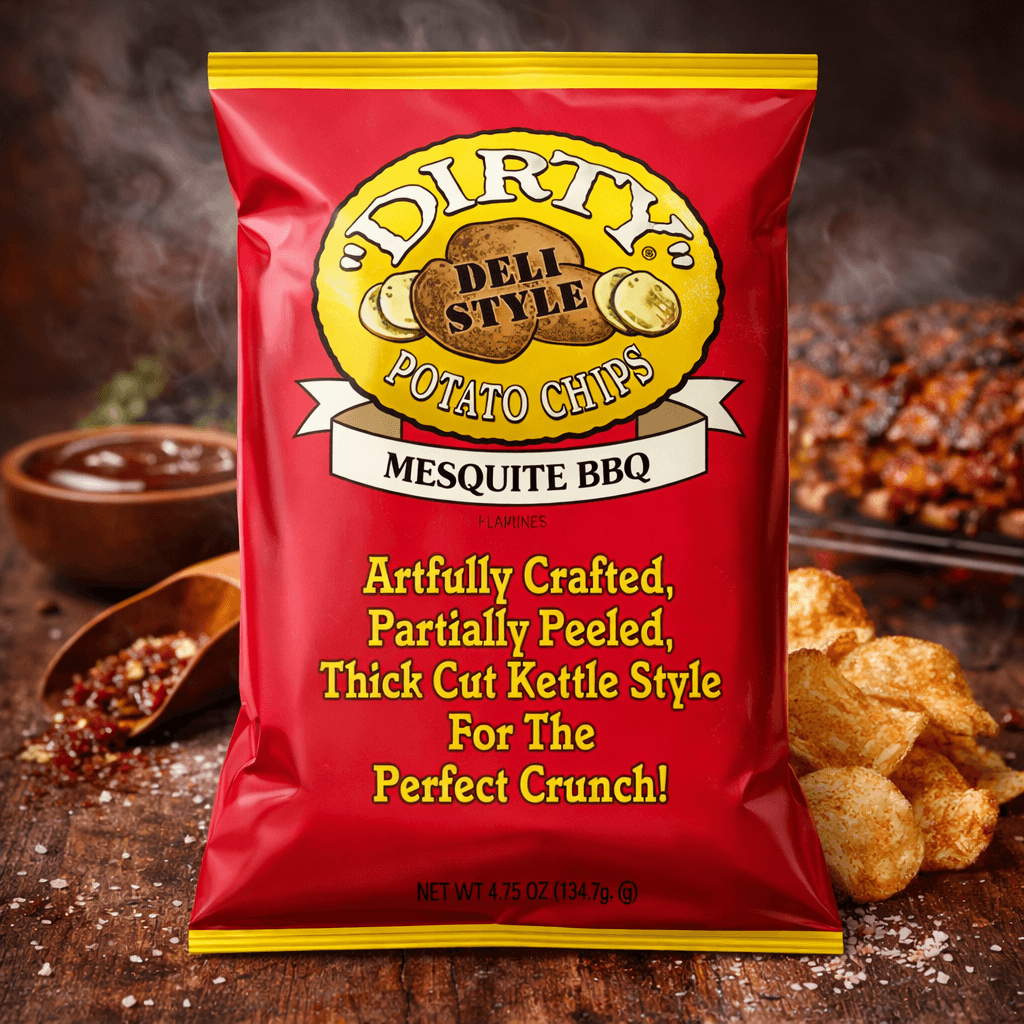 Dirty Potato Chips – 2 oz Bags (Case of 25) – Mesquite BBQ