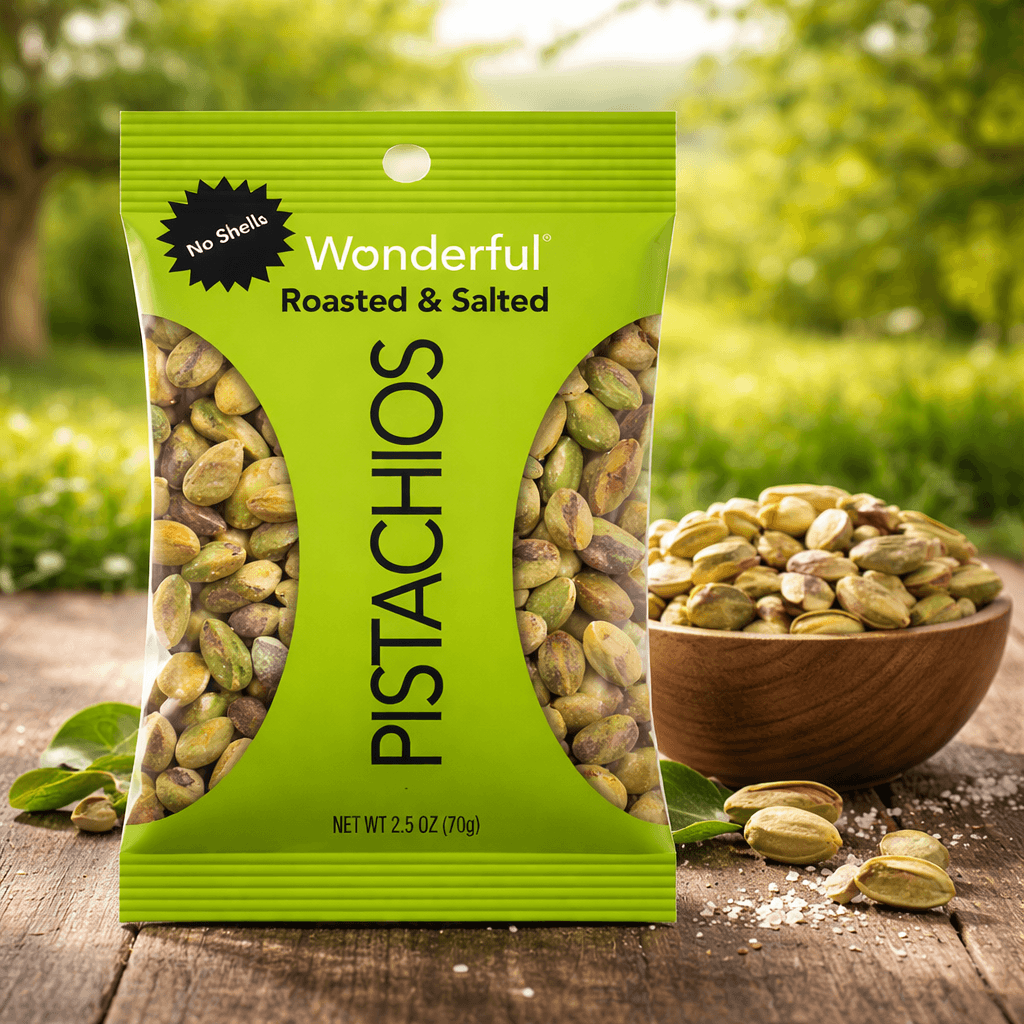 Wonderful Pistachios – 2.25 oz Bags (Case of 8) – Roasted & Salted