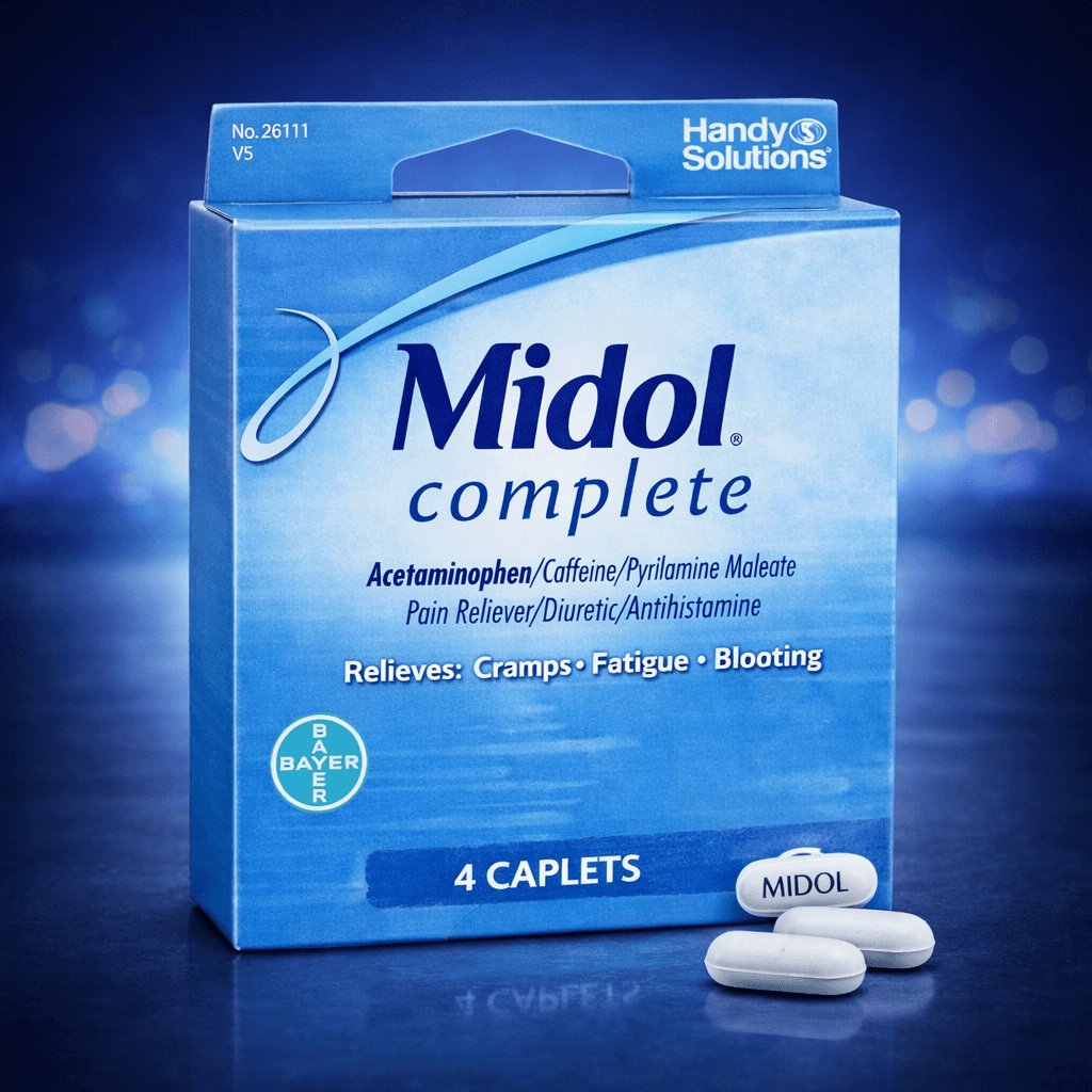 Midol Tablets – 4 Tablets per Pack (Case of 6)